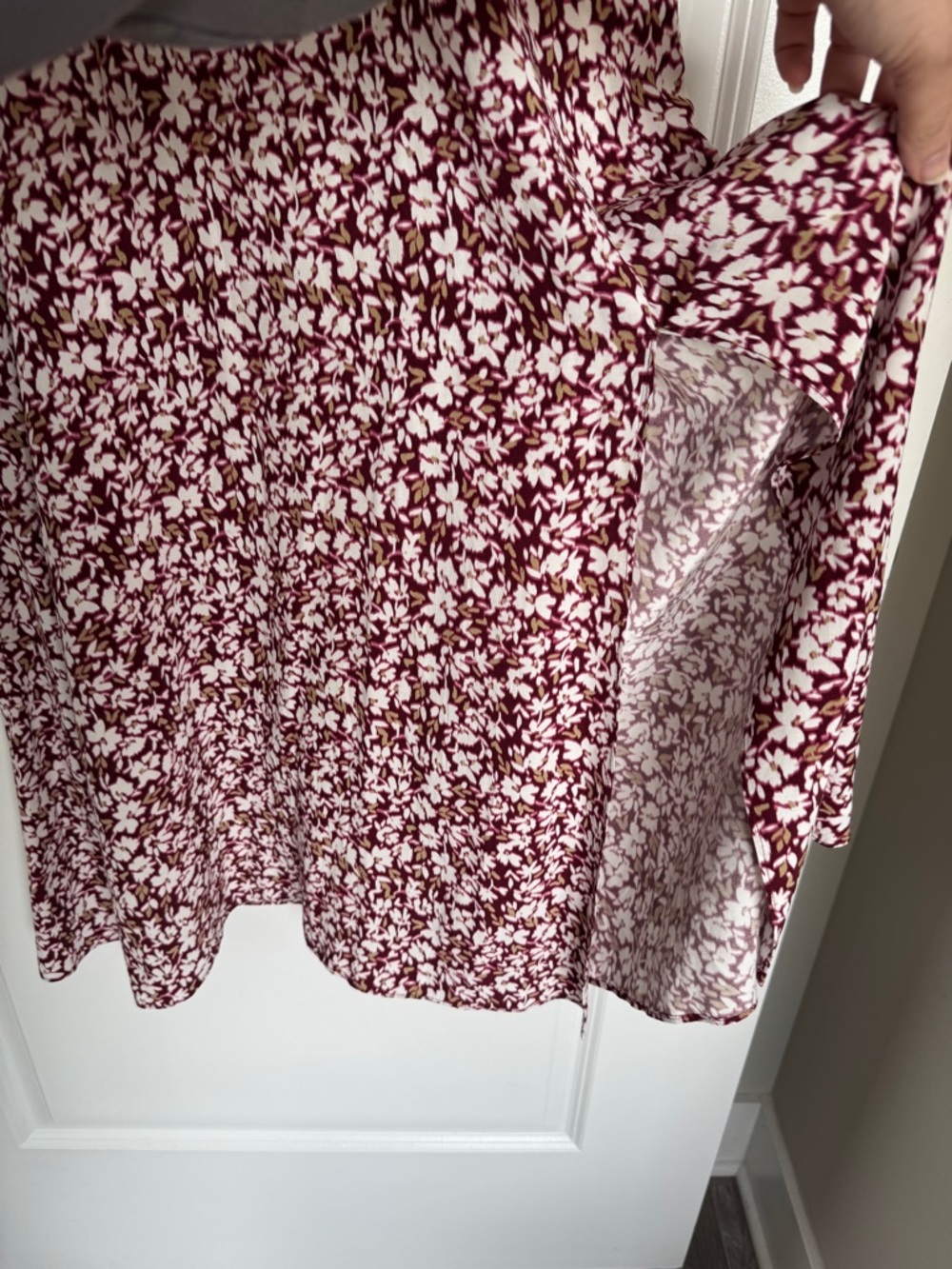 NWOT! MADEWELL Ruffled Scoopneck Maxi Dress Emma Floral Burgundy Size 4 🌸 - Picture 7 of 15